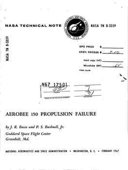 Aerobee 150 Propulsion Failure