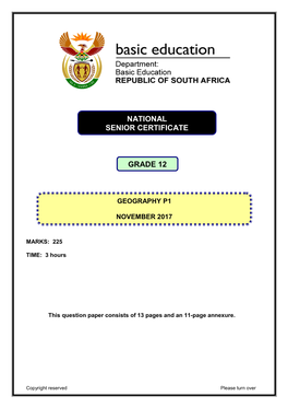Geography P1 November 2017