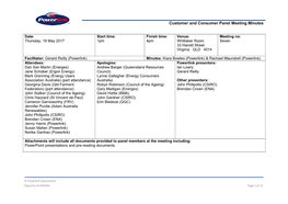 Customer and Consumer Panel Meeting Minutes