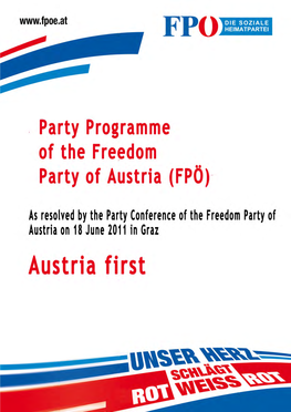 Party Programme of the Freedom Party of Austria (FPÖ)