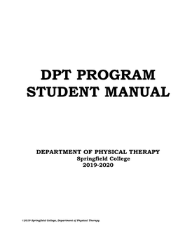 Dpt Program Student Manual