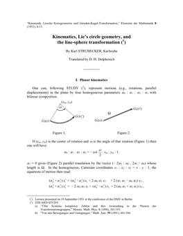 Kinematics and Lie Circle Geometry