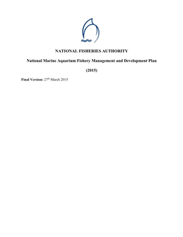 NATIONAL FISHERIES AUTHORITY National