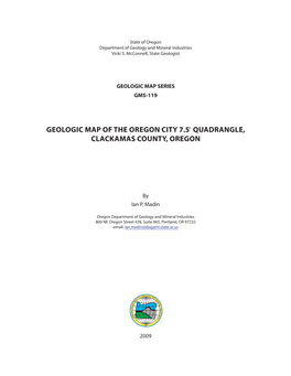 Geologic Map of the Oregon City 7.5′ Quadrangle, Clackamas County, Oregon