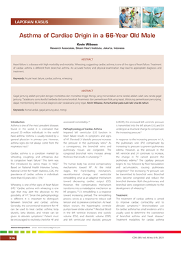 Asthma of Cardiac Origin in a 66-Year Old Male