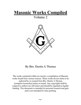 Masonic Works Compiled Volume 2