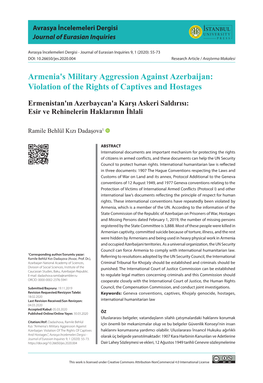 Armenia's Military Aggression Against Azerbaijan: Violation of the Rights of Captives and Hostages