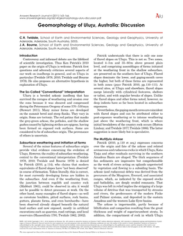 Geomorphology of Uluru, Australia: Discussion