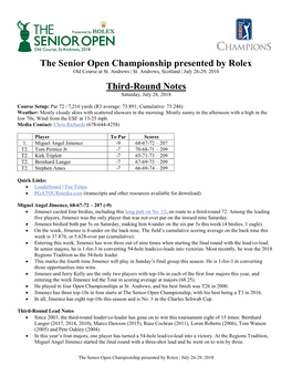 The Senior Open Championship Presented by Rolex Old Course at St