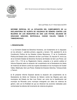 Informe Especial 01 2019