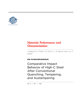 Materials Performance and Characterization