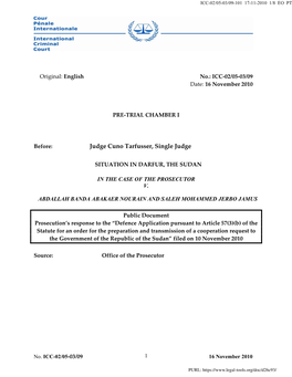 Judge Cuno Tarfusser, Single Judge