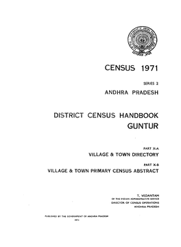 District Census Handbook, Guntur, Part X