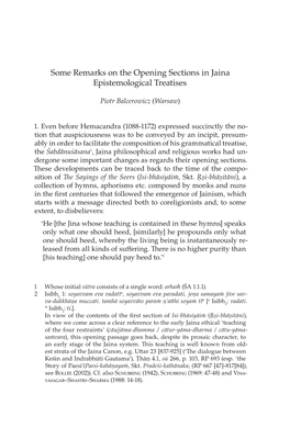 Some Remarks on the Opening Sections in Jaina Epistemological Treatises