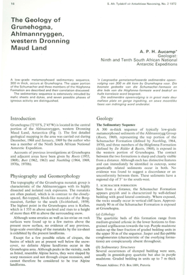 The Geology of Grunehogna, Ahlmannryggen, Western Dronning Maud Land A