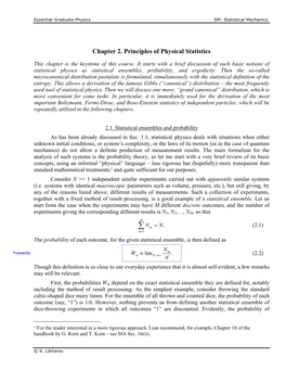 Chapter 2. Principles of Physical Statistics