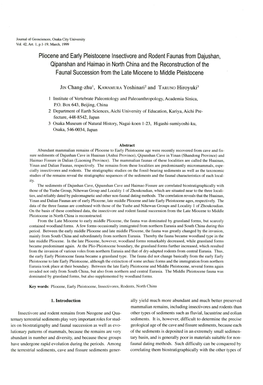 Pliocene and Early Pleistocene Insectivore and Rodent Faunas