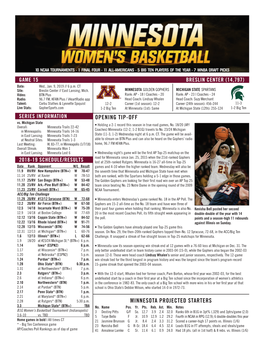 Opening Tip-Off Minnesota Projected Starters