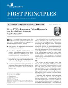 First Principles Foundational Concepts to Guide Politics and Policy