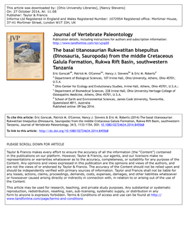 [PDF] a Basal Titanosaurian Sauropod from the Middle