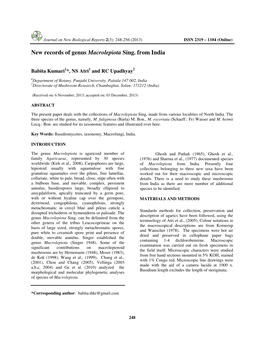 New Records of Genus Macrolepiota Sing. from India