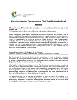 Chemical Structure Representation: What Would Dalton Do Now?