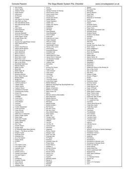 Sega Master System European PAL Checklist