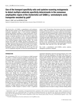 Use of the Transport Specificity Ratio and Cysteine-Scanning