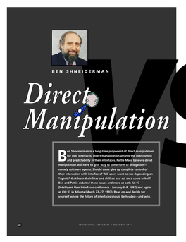 BEN SHNEIDERMAN Direct Manipulation