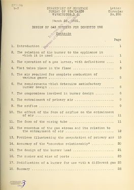 Design of Gas Burners Or Domestic