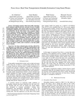 Trans-Sense: Real Time Transportation Schedule Estimation Using Smart Phones