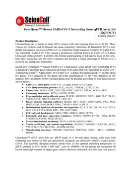 Genequery™ Human SARS-Cov-2 Interacting Genes Qpcr