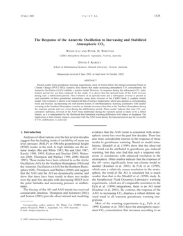 The Response of the Antarctic Oscillation to Increasing and Stabilized