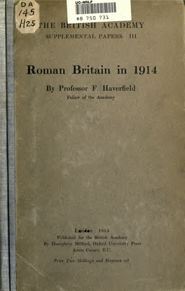 Roman Britain in 1914