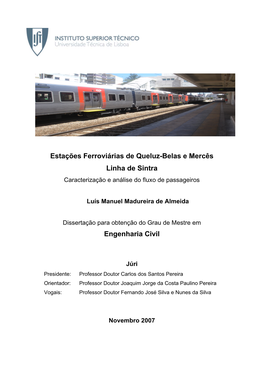 Estações Ferroviárias De Queluz-Belas E Mercês Linha De Sintra Caracterização E Análise Do Fluxo De Passageiros