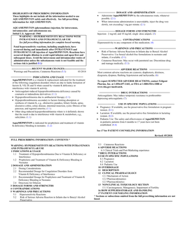 AQUAMEPHYTON (Phytonadione) Injection, for Intravenous, Intramuscular, and Subcutaneous Use