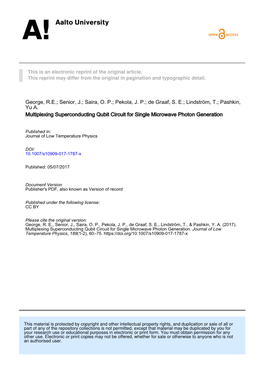 Multiplexing Superconducting Qubit Circuit for Single Microwave Photon Generation