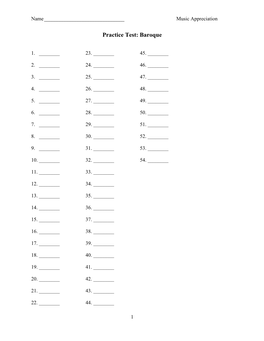 Unit Test: Baroque