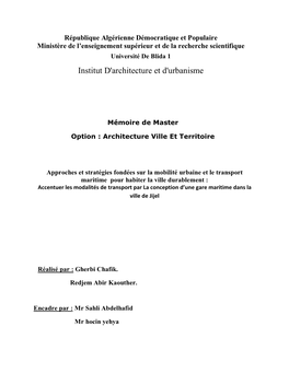 Institut D'architecture Et D'urbanisme