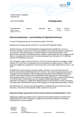 Fellestjenester Kommunereformen