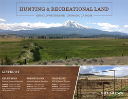 Hunting and Recreational Land 12195 Old Westside Rd, Grenada, CA 96038