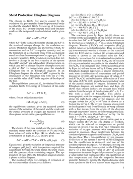 Metal Production: Ellingham Diagrams