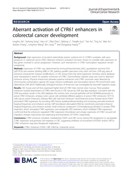 Aberrant Activation of CYR61 Enhancers in Colorectal Cancer