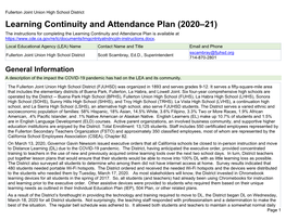 Learning Continuity and Attendance Plan