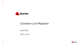 Container Live Migration