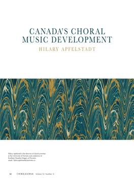 Canada's Choral Music Development