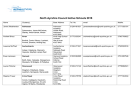 Active Schools 2018 Contact Details