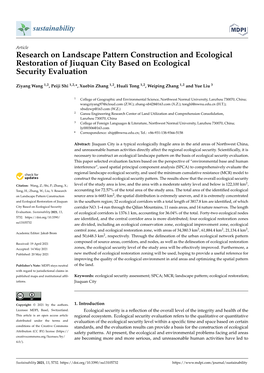 Research on Landscape Pattern Construction and Ecological Restoration of Jiuquan City Based on Ecological Security Evaluation