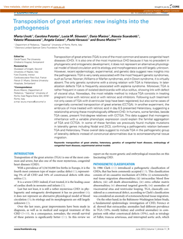 Transposition of Great Arteries: New Insights Into The