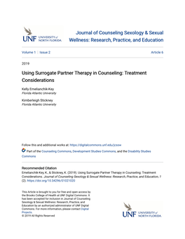 Using Surrogate Partner Therapy in Counseling: Treatment Considerations